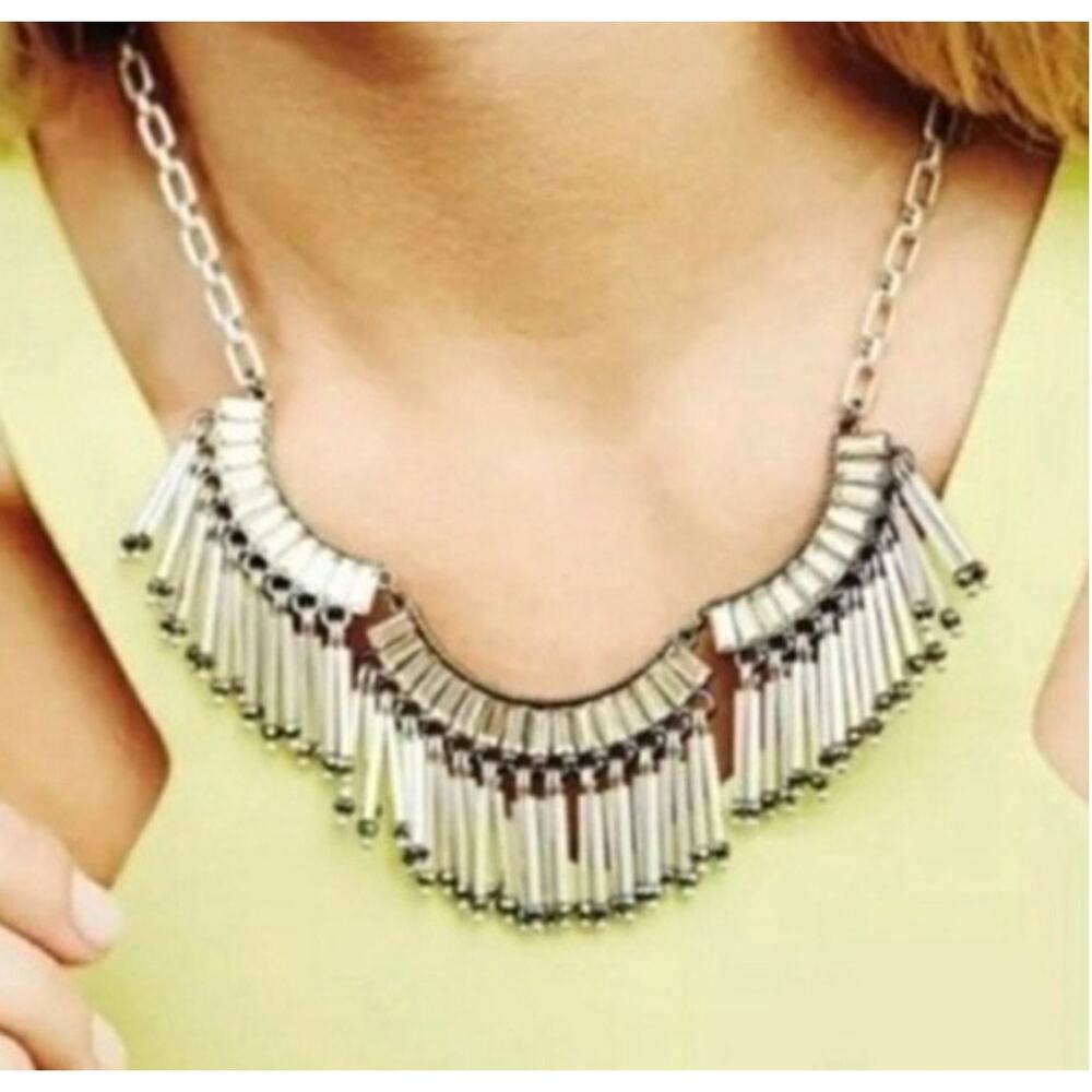 Vtg Stella & Dot Twilight Fringe Necklace old money feminine Workwear Boho Gala